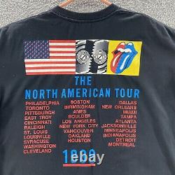 Vintage Rolling Stones T Shirt Hommes Extra Large 1989 North American Tour USA