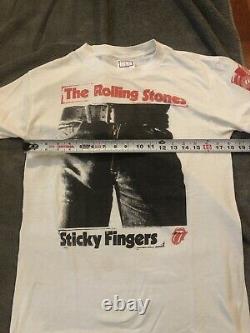 Vintage Rolling Stones T Shirt Large Sticky Fingers The Beatles Who Kinks Faces