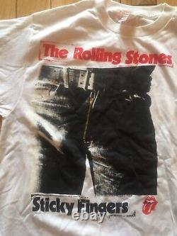 Vintage Rolling Stones T Shirt XL Sticky Fingers Deadstock Avec Tags 1989 Jagger