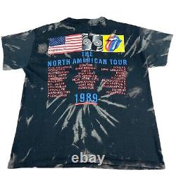 Vintage Rolling Stones T-shirt 1989 North American Tour L Single Stitch USA