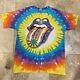 Vintage Rolling Stones T-shirt 1994 Taille Xl Tie Dye Brockum Un Seul Point Rocher