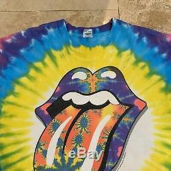 Vintage Rolling Stones T-shirt 1994 Taille XL Tie Dye Brockum Un Seul Point Rocher