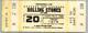 Vintage Rolling Stones Ticket Stub 20 Novembre 1981 Cedar Falls Iowa Non Utilisé