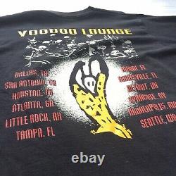Vintage Rolling Stones Tour 1994 Voodoo Lounge Tee Single Stitch Black Sz XL