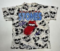 Vintage Rolling Stones Voodoo All Over Imprimer 1994 T-shirt Homme XL Single Stitch