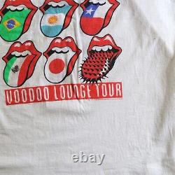 Vintage Rolling Stones Voodoo Lounge 1994 1995 Tour Chemise Grand Brockum Blanc L