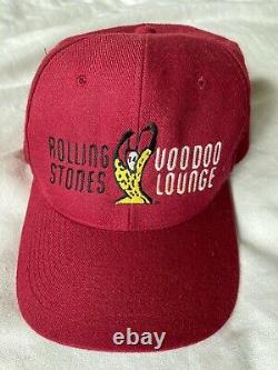 Vintage Rolling Stones Voodoo Lounge 94/95 Concert Tour Red Hat Minimalement Porté