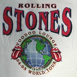 Vintage Rolling Stones Voodoo Lounge T-shirt 1994 1995 Fabriqué En Angleterre Sz L