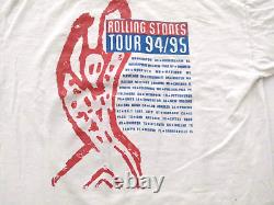 Vintage Rolling Stones Voodoo Lounge Tour 1994 T-shirt Blanc 12