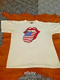 Vintage Rolling Stones Voodoo Lounge Tour, T-shirt 94-95 Blanc Taille L Brockum