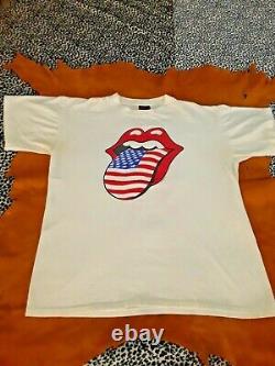 Vintage Rolling Stones Voodoo Lounge Tour, T-shirt 94-95 Blanc Taille L Brockum