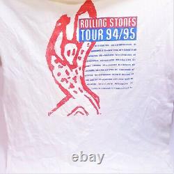 Vintage Rolling Stones Voodoo Lounge Tour Tee T-shirt 94-95 White L Concert 90s