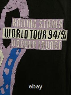 Vintage Rolling Stones Voodoo Lounge World Tour 94/95 Black Purple Shirt. XL