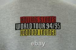 Vintage Rolling Stones World Tour Veste 94 95 Voodo Lounge Sweatshirt Large