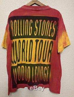 Vintage Rolling Stones World Tour Voodoo Lounge 94/95 Brockum XL Nice Papier Fin