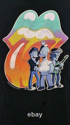 Vintage Simpsons Rolling Stones T-shirt Concert Hommes Taille XL 2000s Homer