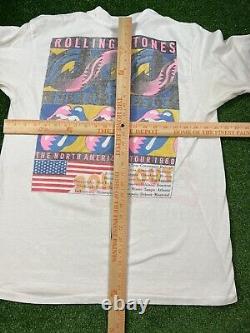 Vintage Single Stitch 1989 Rolling Stones Steel Wheels Tour T Shirt Hommes Taille L