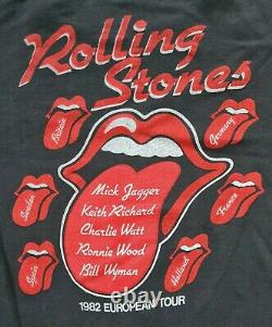 Vintage The Rolling Stones 1982 Europe Chemise De Concert Rare