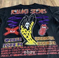 Vintage The Rolling Stones 1994 Voodoo Lounge Tour T-shirt Homme XL
