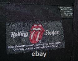 Vintage The Rolling Stones Art Dragonfly Polyester Robe De Bouton Col Chemise L