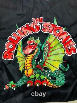 Vintage The Rolling Stones Dragon Tour Vert Rouge Black Tapestry Banner Silk Post