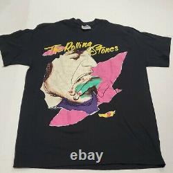 Vintage The Rolling Stones Rock Band Musique Tee Jays T-shirt Grand Bon État