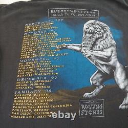 Vintage The Rolling Stones T-shirt XL Faded En Détresse 1997 Bridges To Babylon