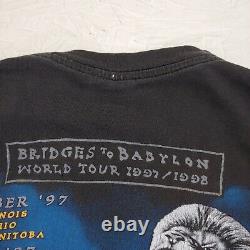 Vintage The Rolling Stones T-shirt XL Faded En Détresse 1997 Bridges To Babylon