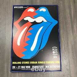 Vintage Vtg Rolling Stones Urban Jungle Europe Tour 1990 Affiche Encadrée