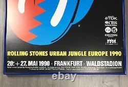 Vintage Vtg Rolling Stones Urban Jungle Europe Tour 1990 Affiche Encadrée