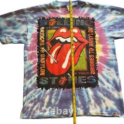 Vintage Y2k Rare 1997 Rolling Stones XL Tour T Shirt Tie Tee À Maille Unique