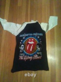 Vtg 1981 Rolling Stones Tattoo You Us Americantour Raglan 3/4 Manches Chemise Med