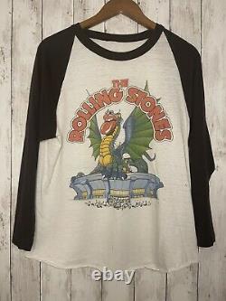 Vtg 1981 Rolling Stones Tour Dragon Sold Out Concert Tee Baseball Shirt M/l Read