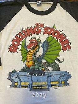 Vtg 1981 Rolling Stones Tour T Shirt Raglan The Knits Sz Grand Circuit Vendu
