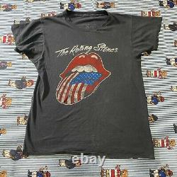 Vtg 1981 The Rolling Stones North American Tour Shirt Single Stitch Détressed
