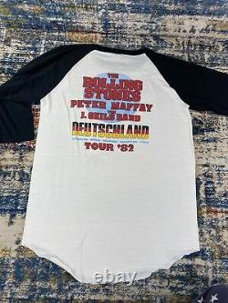 Vtg 1982 The Rolling Stones Europe'82 Tour Shirt 3/4 Manche Originale Les Couteaux