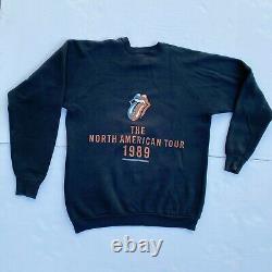 Vtg 1989 North American Tour Rolling Stones Steel Wheels Sweatshirt XL Fits L