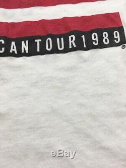 Vtg 1989 Rolling Stones Concert Tournée Nord-américaine T-shirt Adulte 80 M Rare