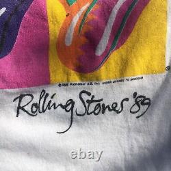 Vtg 1989 Rolling Stones Steel Wheels Tour T Shirt Warhol Two Sided Single Stitch