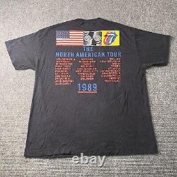 Vtg 1989 Rolling Stones Steel Wheels Tour Tshirt Mens Xl Single Stitch Band Tee translated in French is: T-shirt Vtg 1989 Rolling Stones Steel Wheels Tour pour Homme Taille XL, Bande à couture unique.