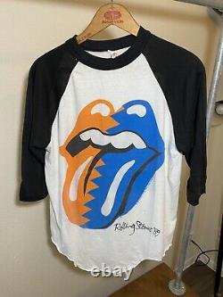 Vtg 1989 The Rolling Stones Shirt North American Tour Raglan 80s Concert Band L