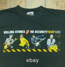 Vtg 1999 Rolling Stones Pas De Tour De Sécurité T-shirt Tultex Noir Taille (xl)