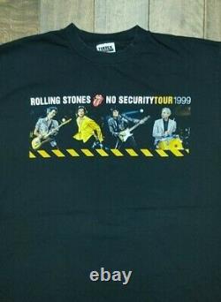 Vtg 1999 Rolling Stones Pas De Tour De Sécurité T-shirt Tultex Noir Taille (xl)