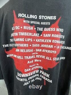 Vtg 2003 Molson Canadian Rocks Toronto Rolling Stones Music Tee XL Dan Aykroyd