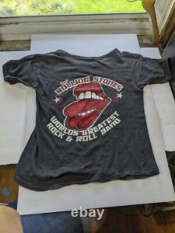 Vtg 70s The Rolling Stones Us Tour T Shirt 1978 Bootleg Comme Est Rare 2 Faces