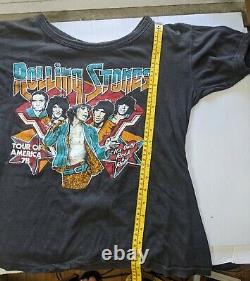 Vtg 70s The Rolling Stones Us Tour T Shirt 1978 Bootleg Comme Est Rare 2 Faces