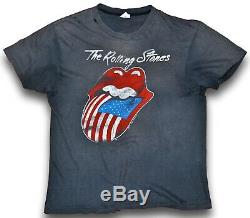 Vtg 80 1981 Les Rolling Stones Nord-américain Concert De Rock T-shirt Thrashed S M