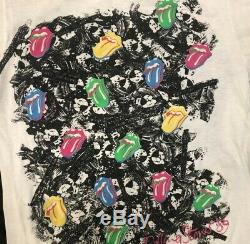 Vtg 80 Rare Rolling Stones 1989 T-shirt 50/50 Simple Stich Taille Unique