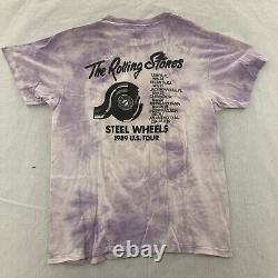 Vtg 80s Rolling Stones Steel Wheels American Tour 1989 Band Tee Shirt USA