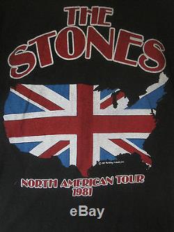 Vtg 80sthe Rolling Stones 1981 N. American Concert Tour T-shirt Officiel Shirt